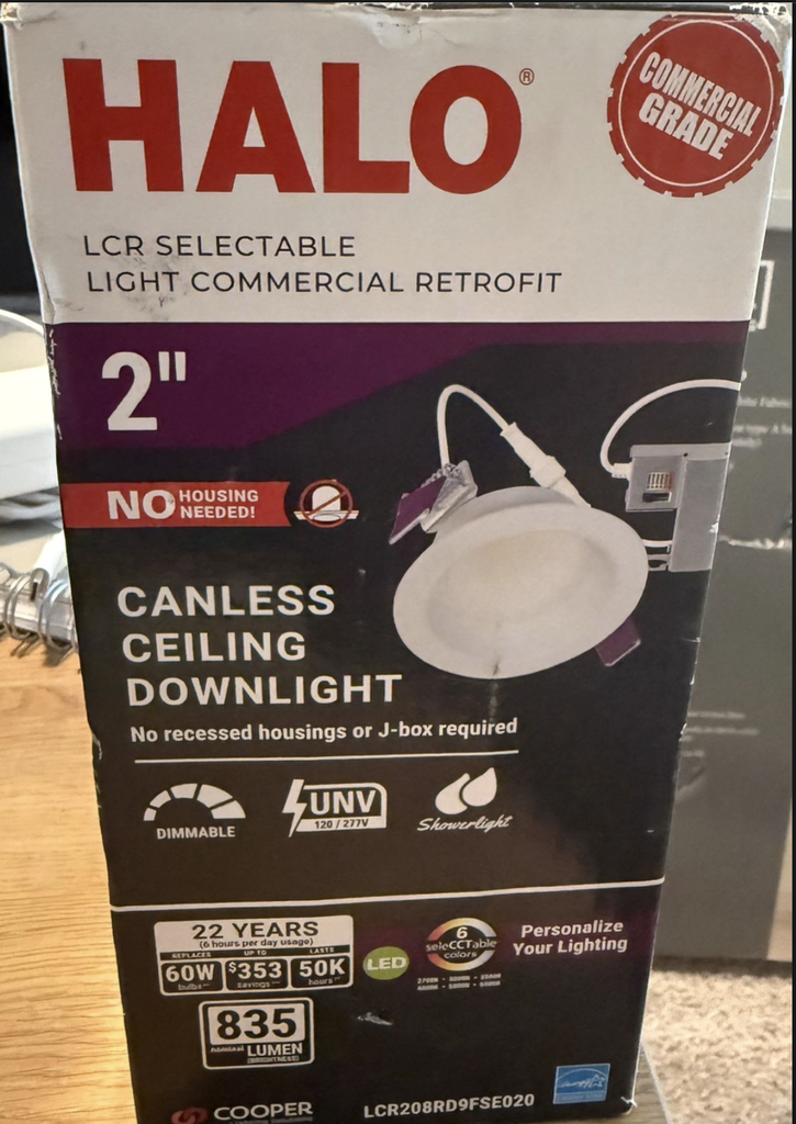 [1009512148] LCR2 2 in. Soft White Selectable CCT Integrated LED Recessed Light with Surface Mount White Trim Retrofit Module