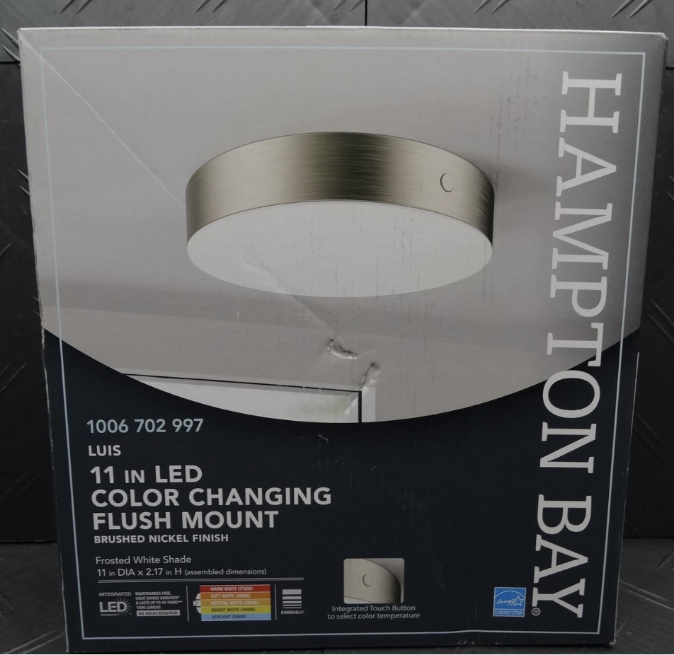 [1006703050] Luis 11 in. Light Matte Black Adjustable CCT Integrated LED Ceiling Flush Mount Fixture