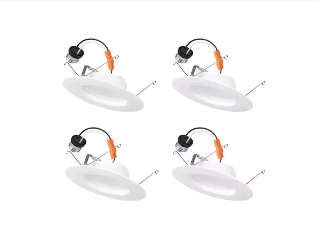 [1004325346] 5/6 in. Integrated LED Recessed Retrofit Light Trim with Selectable Color Temperature CEC-T20, (4-Pack)