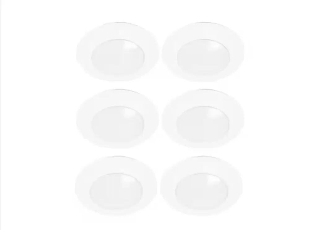 [1004521645] HLC 6 in. 3000K Integrated LED Recessed Light Trim (6-Pack)