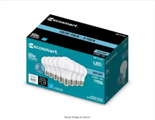 100-Watt Equivalent A19 Non-Dimmable LED Light Bulb Soft White (8-Pack)