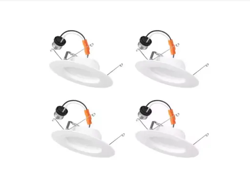 5/6 in. Integrated LED Recessed Retrofit Light Trim with Selectable Color Temperature CEC-T20, (4-Pack)